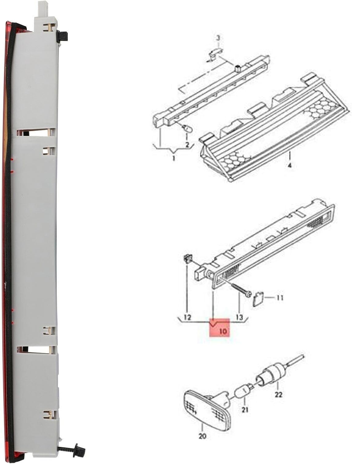 ya 10 9.16 zhengce Third 3Rd Brake Stop Light Fits for Audi A6 Allroad Quattro Wagon 4B9945097