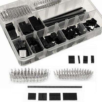 ya 16 10.20 baidi 1450Pcs 2.54mm Dupont Jumper Connector Shell with Term l (Male/Female) Kits