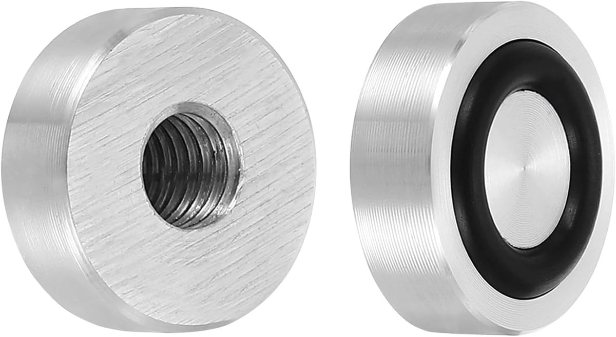 ya 26 10.21 baidi M8 20mm / 0.8 Dia 10mm Aluminum Disc Glass Top Adapter with Rubber Ring 4pcs