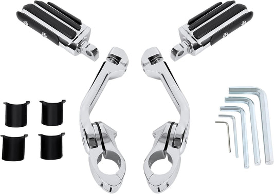 ya 4 8.8.2 KUAFU for Yamaha V-Star 400 650 XVS650 Engine Guard Crash Bar +Highway Foot Pegs