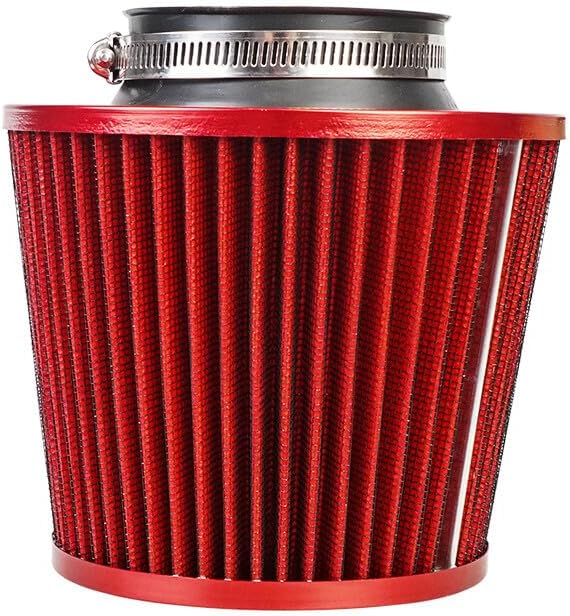 ya 23 10.7 baidi 1-Pack 3-Inch 76mm Imported Cold Air Intake Cone Replacement Quality Dry Air Filter Red -