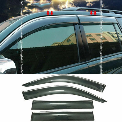 ya 6 8.24 baidi for Toyota Prado 2003-2009 W/Chrome Window Visor Rain Sun Shield Deflector Cover