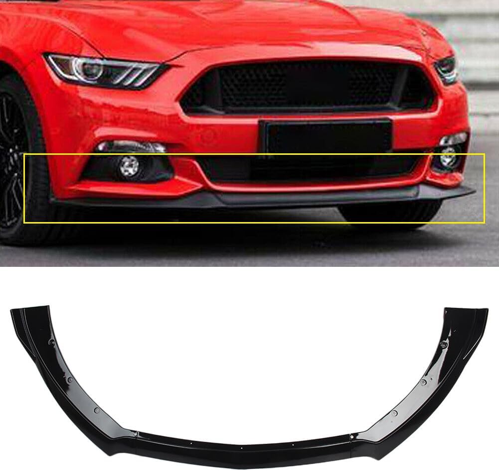 ya 2 8.15 Front Bumper Lip Chin Spoiler Wing Body Kit Black for Ford for Mustang 2015-2017