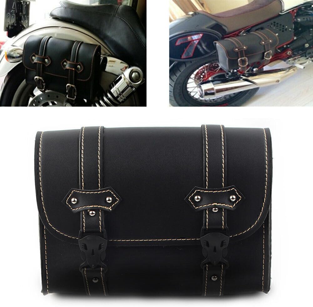 ya 11 9.14 baidiMotorcycle Universal Tool Bag PU Leather Side Storage Saddle Bag Luggage Pouch