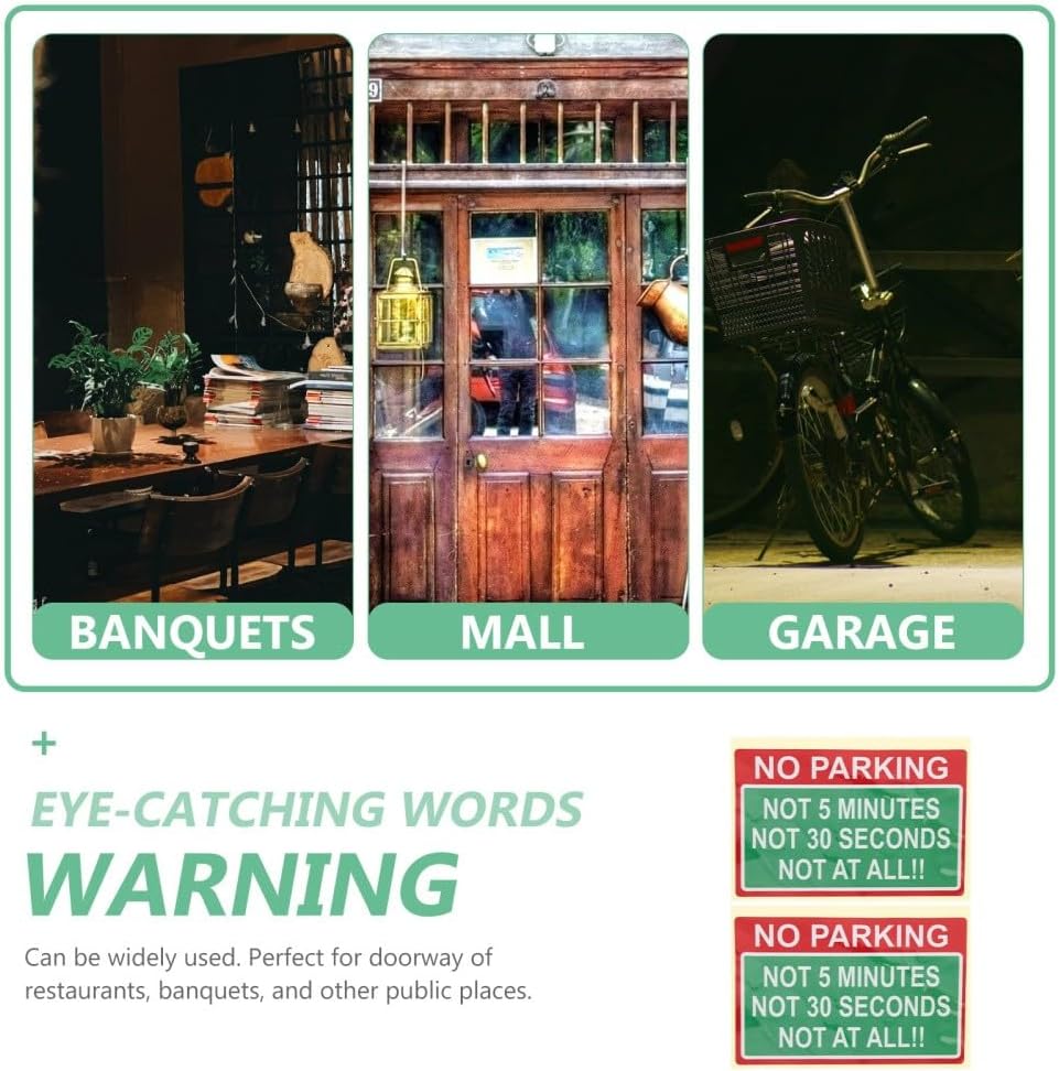 ya 5 8.24 baidi 2 Pcs Safety Warning Products No Parking Sticker Sign Automotive Stickers