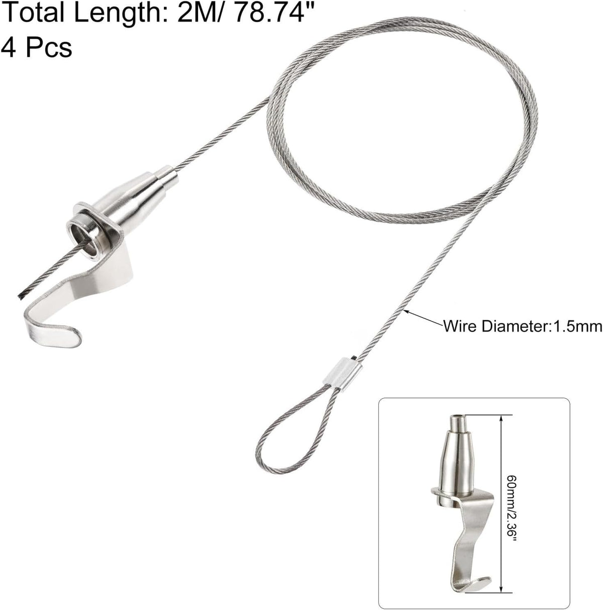 ya 26 10.21 baidi Picture Hanging Wire Kit, 4pcs 2M Adjustable Rail Hanging System, Load 66 lbs