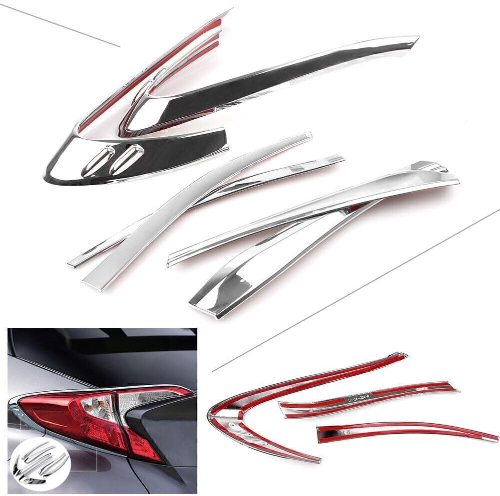 ya 4 8.14 for Toyota C-HR CHR 2016-18 17 ABS Chrome Rear Tail Light Lamp F for Ram e Cover Trim