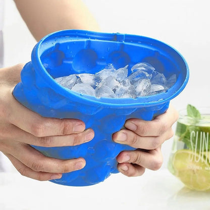 ya 14 9.20 baidi Space Saving Silicone Ice Bucket for Whiskey zing and Beer Cooling-1