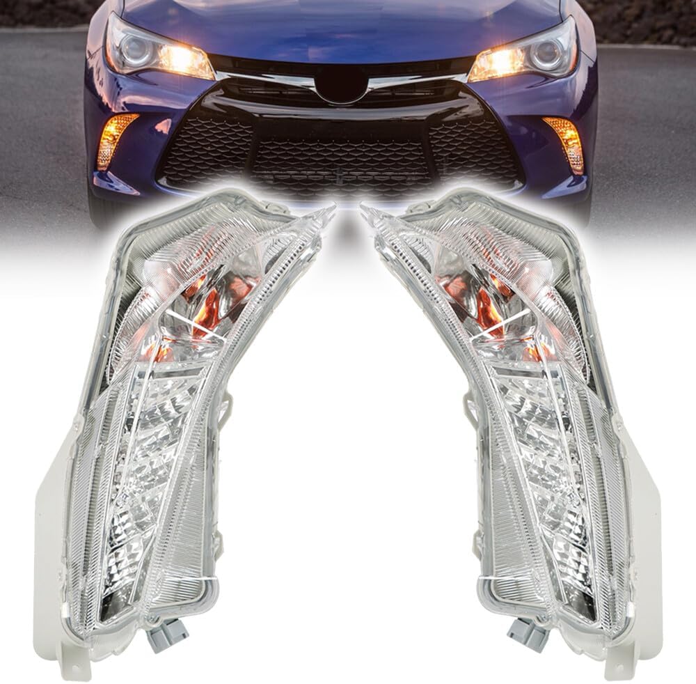 ya 9 10.24 Right + Left LED Daytime Running Lights for 2015-2017 for Toyota Camry XLE 2.5L
