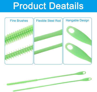 ya 26 10.21 baidi 2 Pcs Silicone Straw Brush 9.4 Inch Bottle Straw Brushes n (6mm+8mm)-2