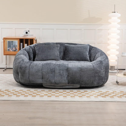 ya 28 10.13 baidi Chenille Bean Bag Sofa Gray - Back,Indoor/for Adults & Kids