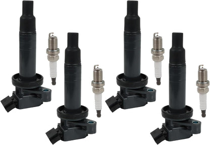 ya 9 10.24 4x Ignition Coils + 4x Iridium Spark Plugs for COROLLA for Toyota Matrix Celica00-08