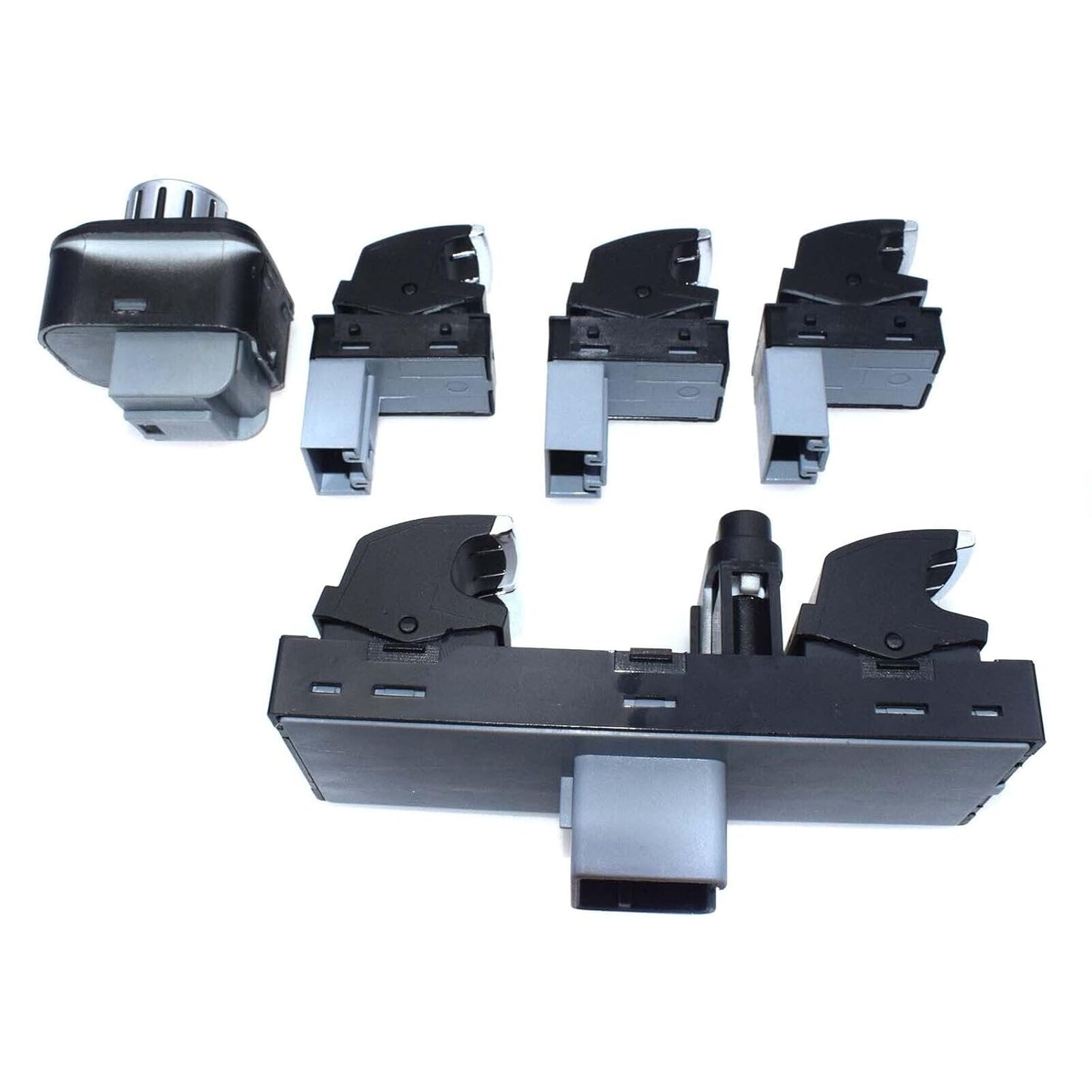 ya 6 8.24 baidi 5-Piece Chrome Control Mirror Window Switch for VW for Jetta for Tiguan Passat for Golf 
