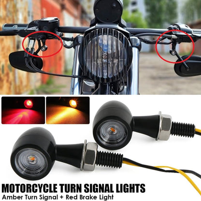 ya 11 9.14 zhengce 2 Pack Black Motorcycle LED for Mini Turn Signal Brake Light Flashing Amber