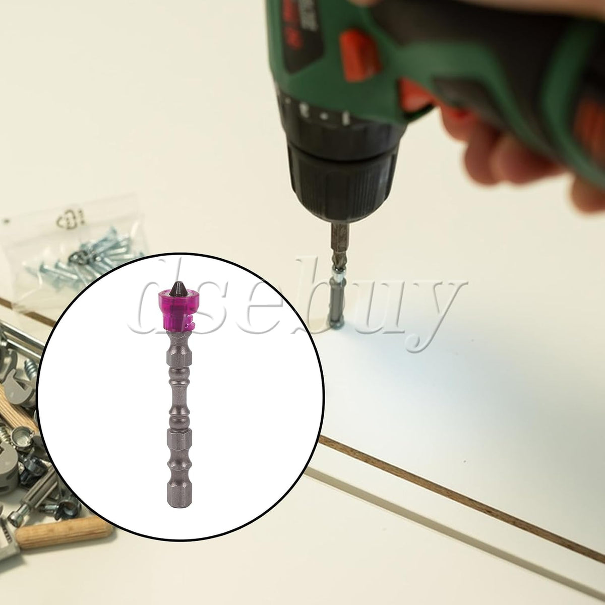ya 26 10.21 baidi 15pcs Magnetic Collar Design Chrome Steel Screwdriver Bits 1/4 Hex Shank