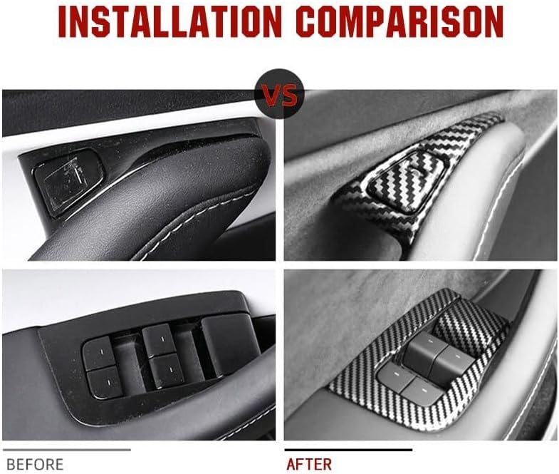 ya 4 8.24 baidi for Tesla Model 3 Y 2021-22 Car Window Lifter Switch Button Decor Cover Stickers