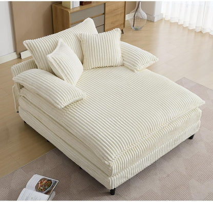 ya 28 10.13 baidi For Living Room 54.75W Chaise , 4-Gear Adjust, 2 Pillows, Beige Sofa Bed
