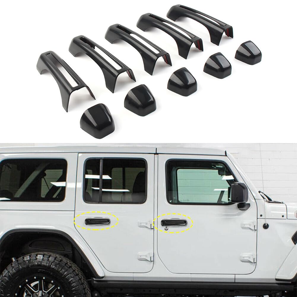 ya 9 10.24 4-DR ABS Tailgate Door Handle Cover Trim Fit for Jeep for Wrangler JL 2018-