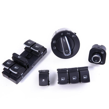 ya 9 10.24 Chrome Headlight Mirror Switch for VW for Jetta for Golf MK5 Rabbit -