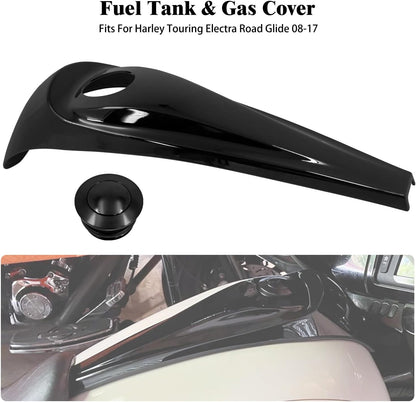 ya 9 10.24 Black Dash Fuel Console Cover Gas Tank Cap for Harley Road Electra Glide 08-2023