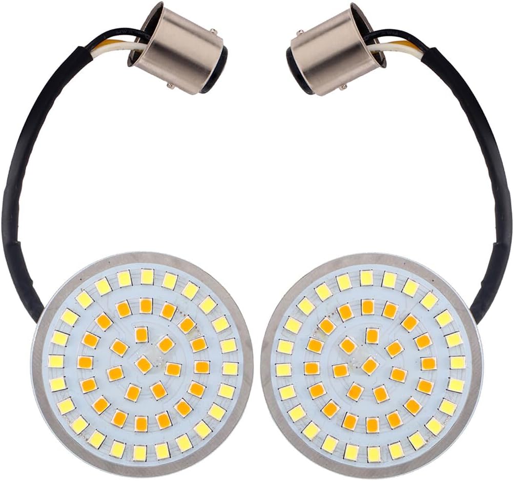 ya 4 8.14 2 Inch 1157 LED Turn Signal Motorcycle Flasher Light + Smoke Lens for Harley Davidson 