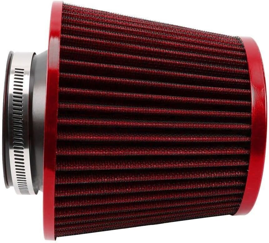 ya 13 9.15 baidi Red 3 76mm High Flow Inlet Cold Air Intake Cone Replacement Dry Air Filter