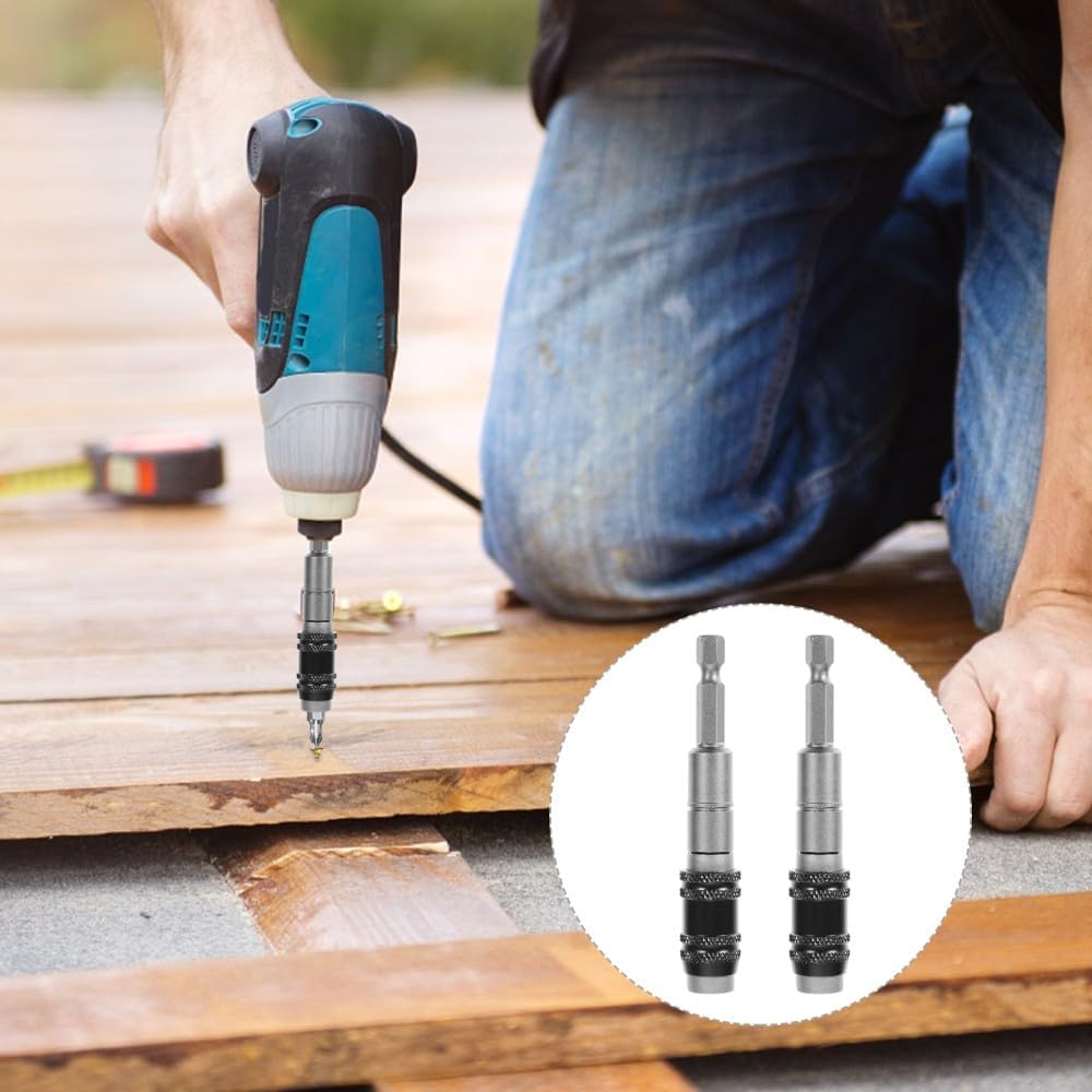 ya 26 10.21 baidi 2 Pcs Electric Drill Driver Extension Rod Knuckle Bit Holder Quick Release