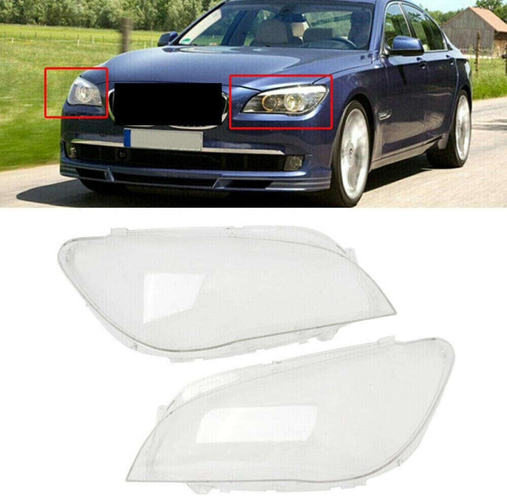 ya 4 8.14 Suitable for BMW F01 F02 7 Series 740i 740Li 750i 750Li 2009-2015 2X Headlight Lens Protective Cover