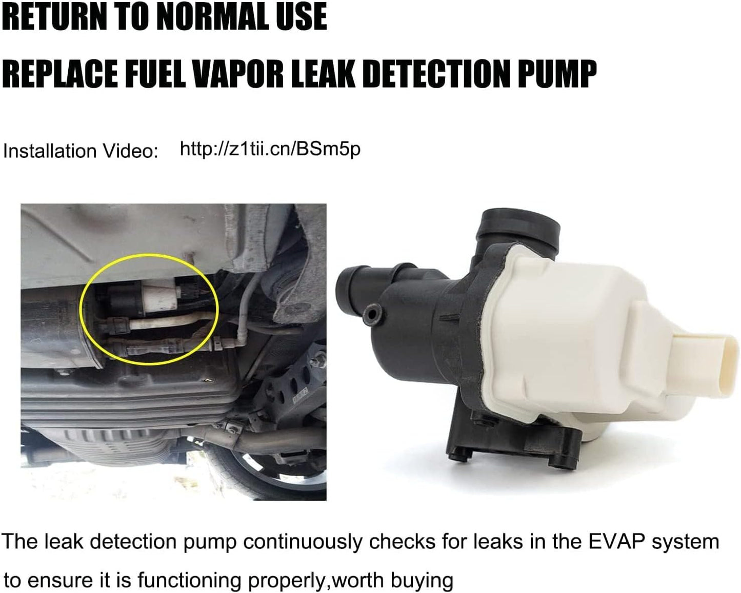 ya 5 8.10 Suitable for BMW fuel vapor leak detection pump 16137193479 310-601 0261222018