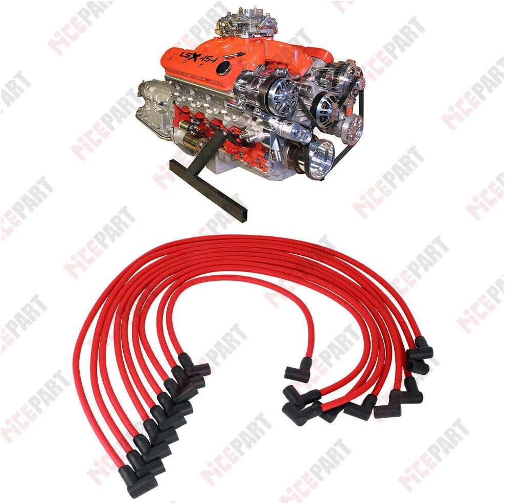 ya 7 8.24 baidi Electronic Ignition HEI Spark Plug Wire Kit compatible for Chevy SBC BBC 454 350 383