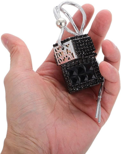 ya 4 8.14 Bling Car Hanging Perfume Bottle Crystal Rearview Mirror Pendant Refillable
