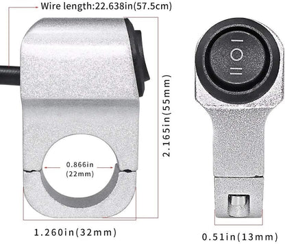 ya 4 8.14 Handlebar Light Switch On/Off/One Button CNC Alu for Mini um Fog Light Switch ATV 12V