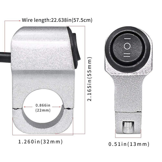 ya 12 10.8 zhengce Handlebar Light Switch On/Off/One Button CNC Alu for Mini um Fog Light Swit