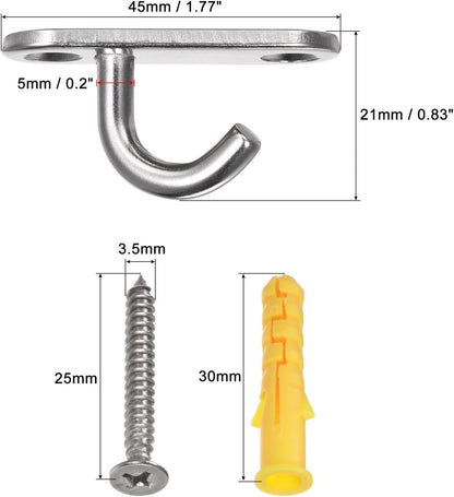 ya 26 10.21 baidi Ceiling Hooks 304 Stainless Steel Wall Mounted 45x15mm for Hanging Plants 2Pcs