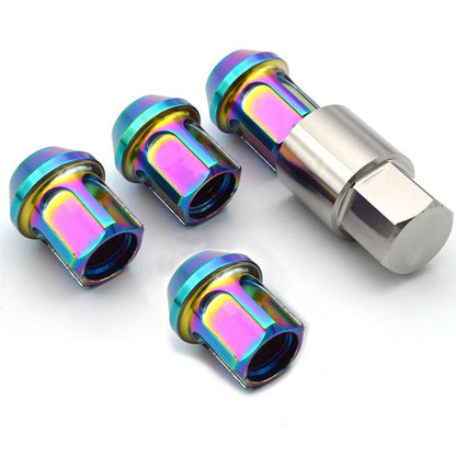 ya 5 8.10 Open Ended Wheel Locking Anti Theft Bolt M12 Titanium Alloy Set (4 Bolts+1 Key)