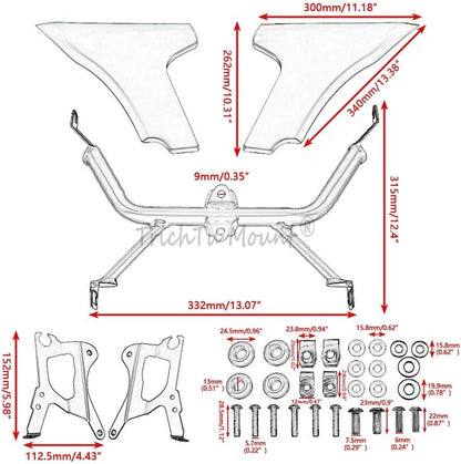ya 23 10.7 baidi Side Fairing Panel Support W/Bracket Kits Fit for Harley CVO Road Glide Upgrade