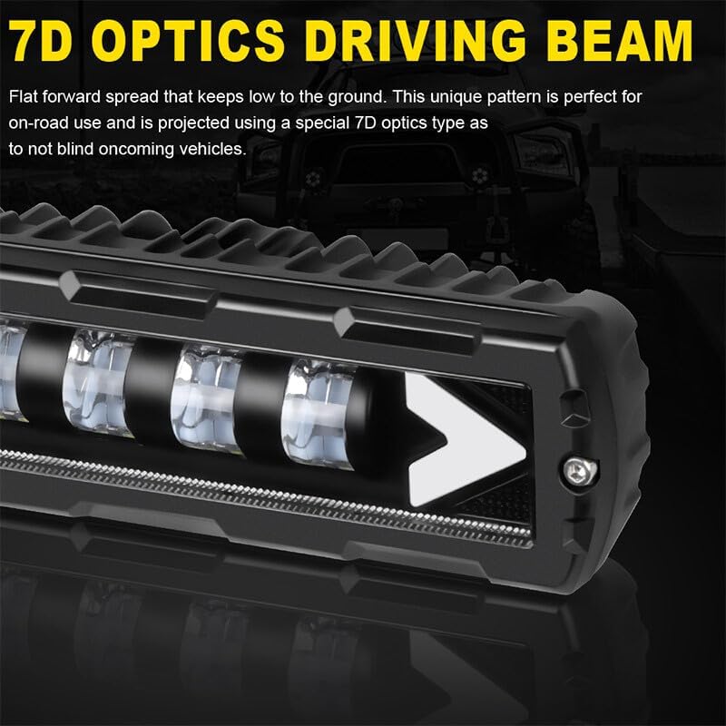 ya 7 8.24 baidi 6inch LED Driving Light Bar Spot Flood Work Fog Pod Offroad ATV SUV Yellow+White