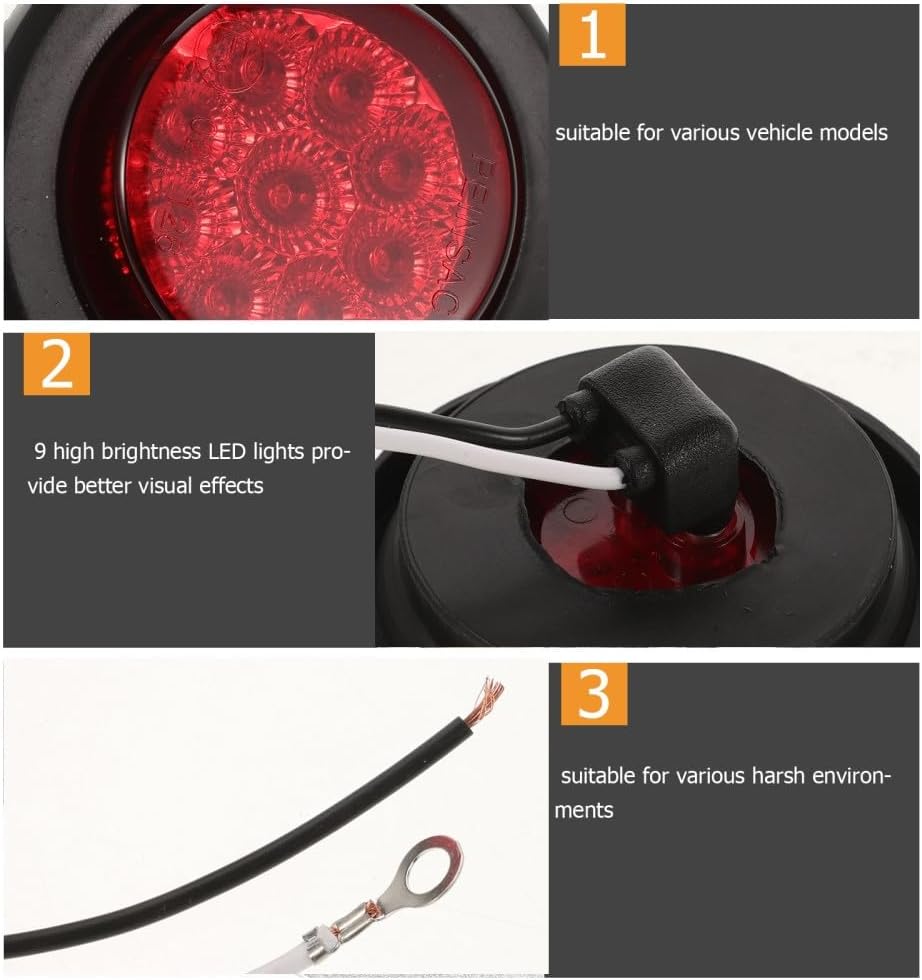 ya 13 9.15 baidi 2 Pcs Tail Light Logo Lamp Trailer Taillight Car Brake Rear Lights