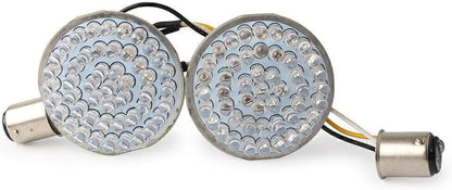 ya 4 8.10 For Harley 2 1157 LED Red Amber Stop Brake Turn Signal Inserts Lights