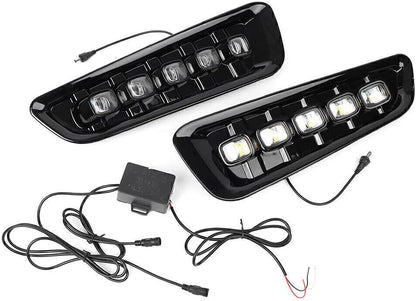 ya 14 9.20 zhengce 2 pieces of car LED daytime fog lights DRL suitable for 2016-18 17 for Ford-1