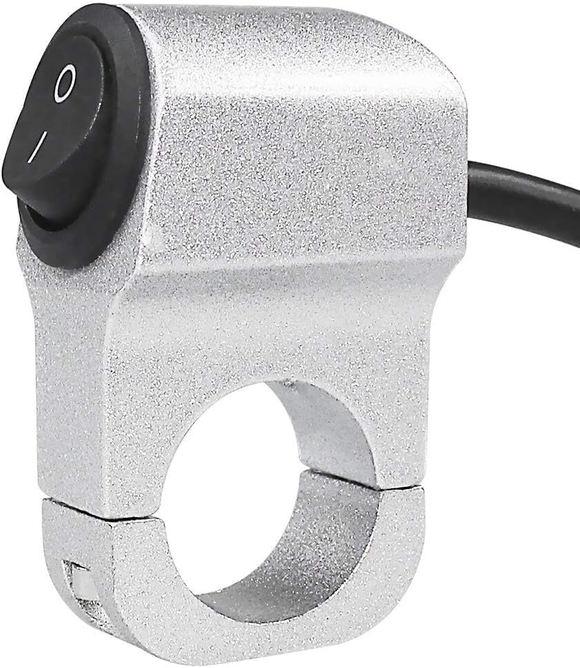 ya 4 8.14 Silver 12V Motorcycle Switch Handlebar 22mm Motorcycle Switch On/Off Button