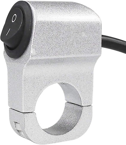 ya 4 8.14 Silver 12V Motorcycle Switch Handlebar 22mm Motorcycle Switch On/Off Button