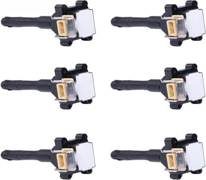 ya 9 10.24 6Pcs Ignition Coil for BMW E30 E32 E34 E36 M3 S50 E38 M42 M50 M60 12121729842