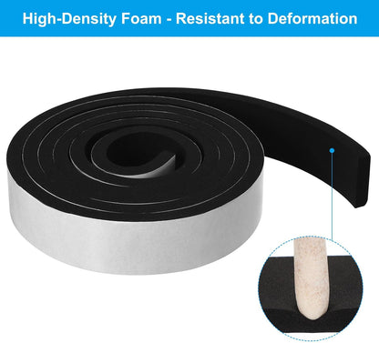 ya 26 10.21 baidi Weather Stripping Door Seal Strip, 1 Roll 1 Inch x 1/16 Inch x 32 Ft Black