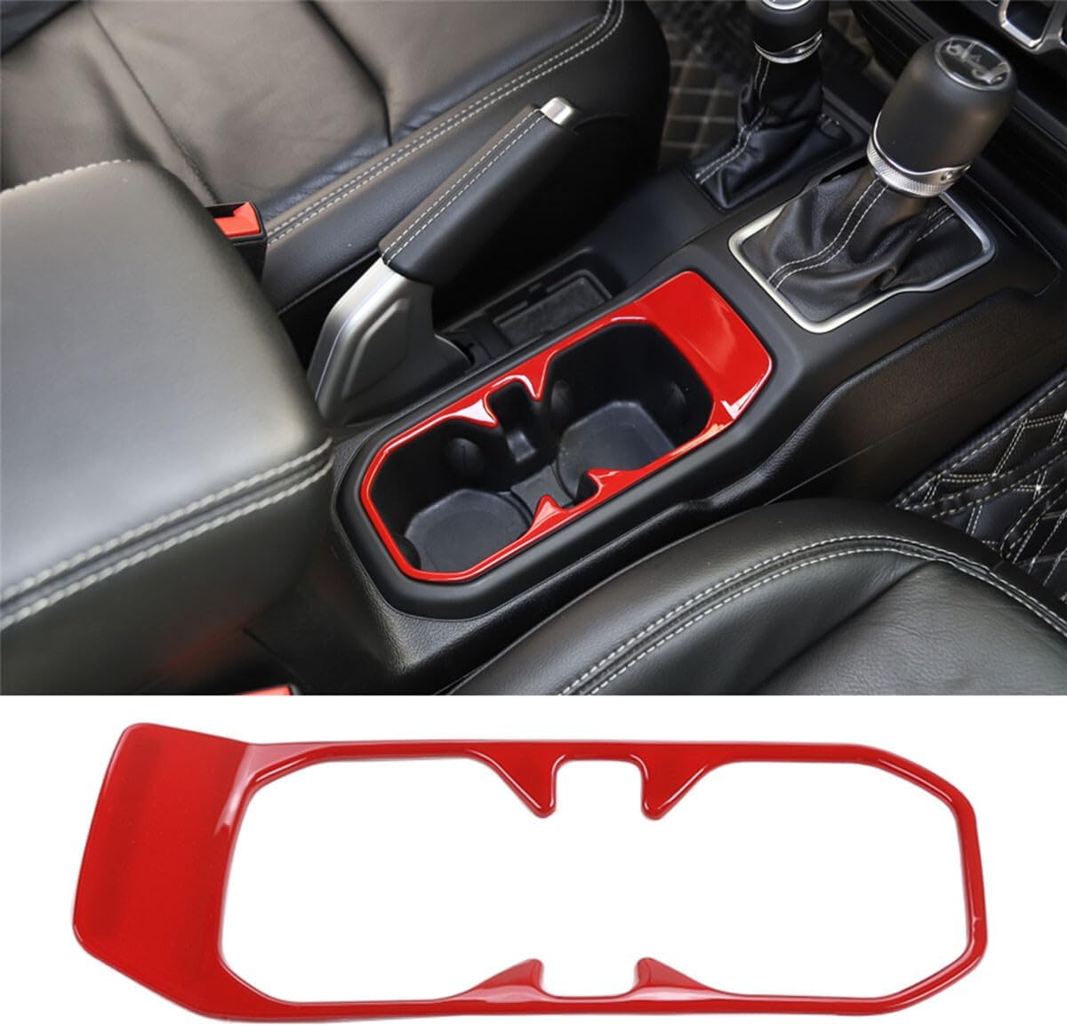 ya 10 9.16 baidi Front Water Cup Holder Trim Cover for 2018-2022 for Jeep for Wrangler JL JLU Sports 1PCS