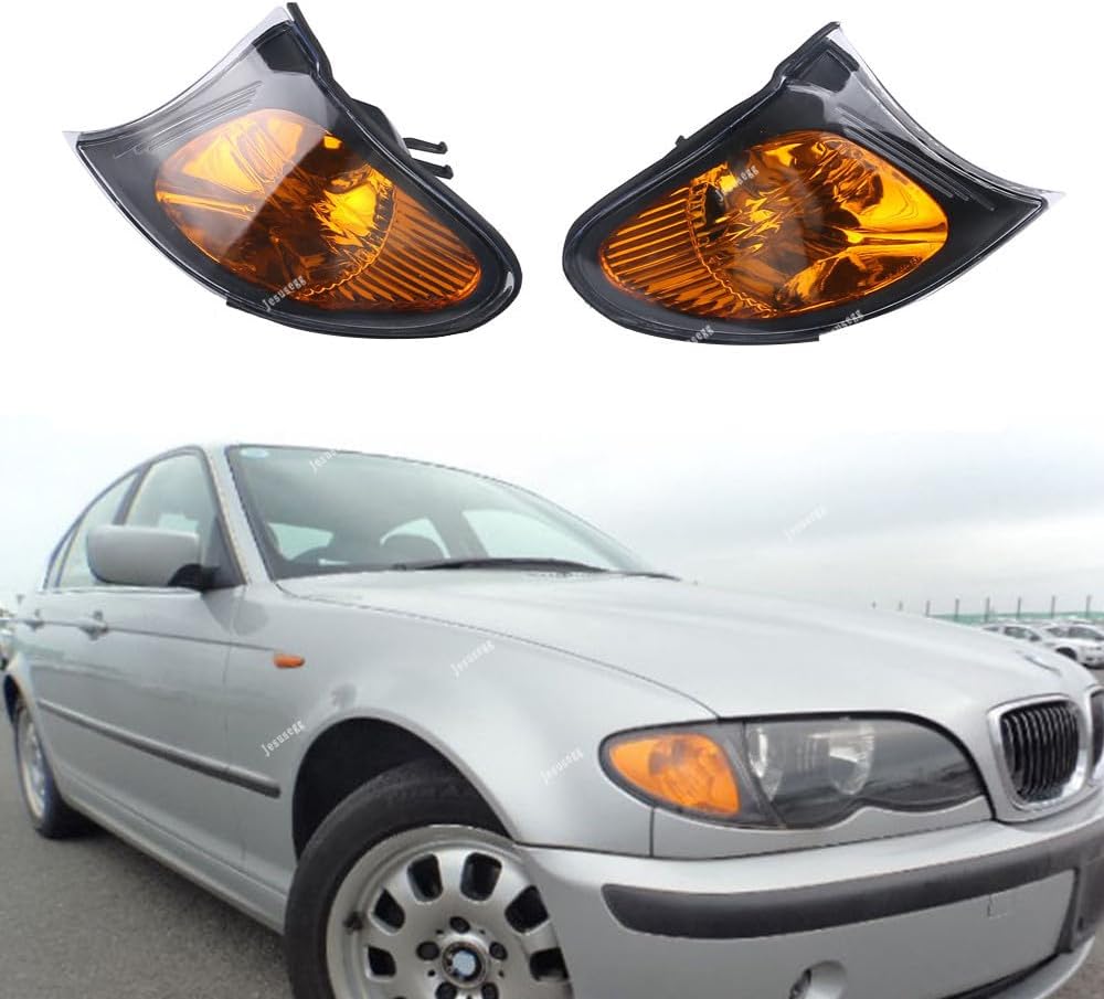 ya 6 8.24 baidi for BMW 02-05 E46 3-SERIES 4 Door Sedan Corner Turn Signal Lights Yellow Lens