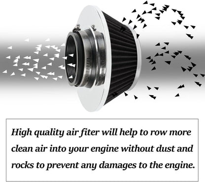 ya 13 9.15 baidi 3 76mm Mushroom Head High Flow Dry Air Filter Cold Air Intake Black Air Filter