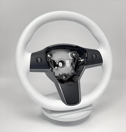 ya 5 8.10 White Steering Wheel for Tesla for Model 3 Y Driver W/Heated Leather 1490214-00-B