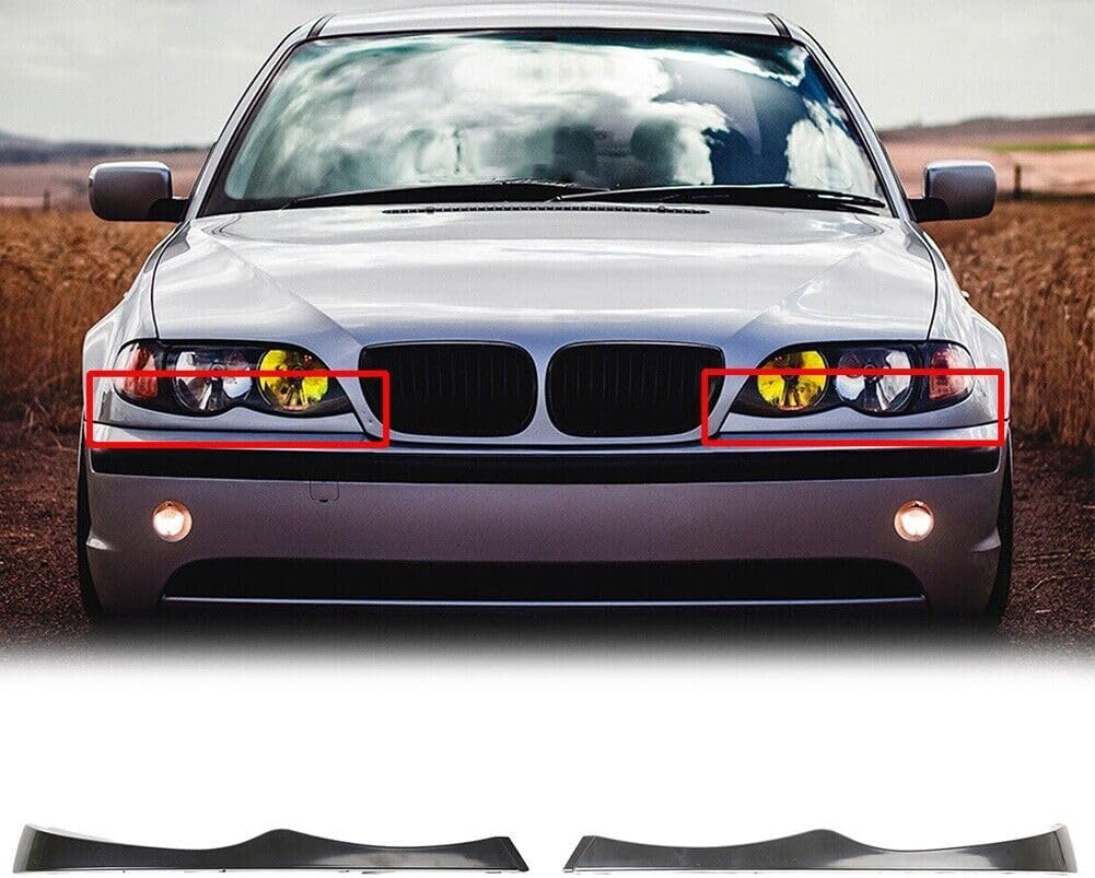 ya 7 8.24 baidi 2X Headlight Eyebrow Lower Headlamp Eyelid Cover Trim for E46,325,330 Sedan