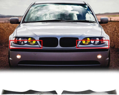 ya 7 8.24 baidi 2X Headlight Eyebrow Lower Headlamp Eyelid Cover Trim for E46,325,330 Sedan